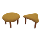 Ensemble de deux poufs moutarde, design danois, années 1990, production : Danemark