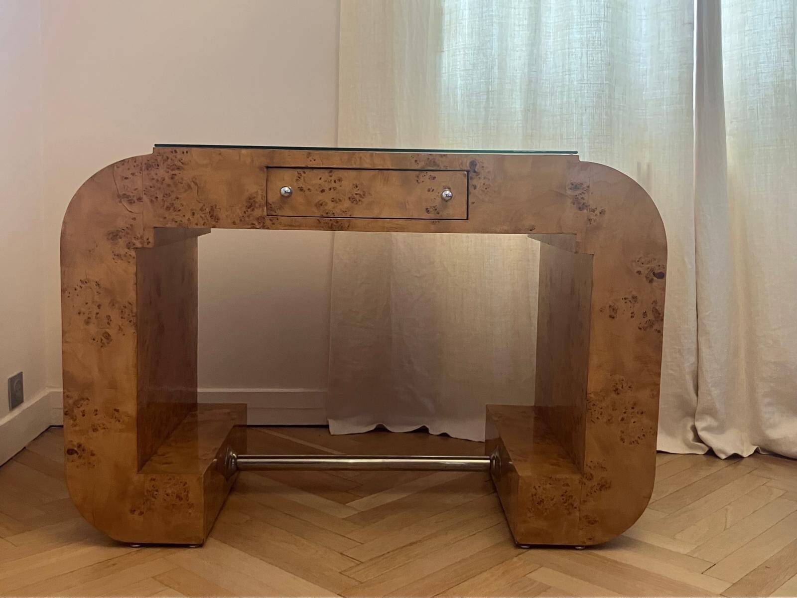 Art Deco Elm Burl Desk