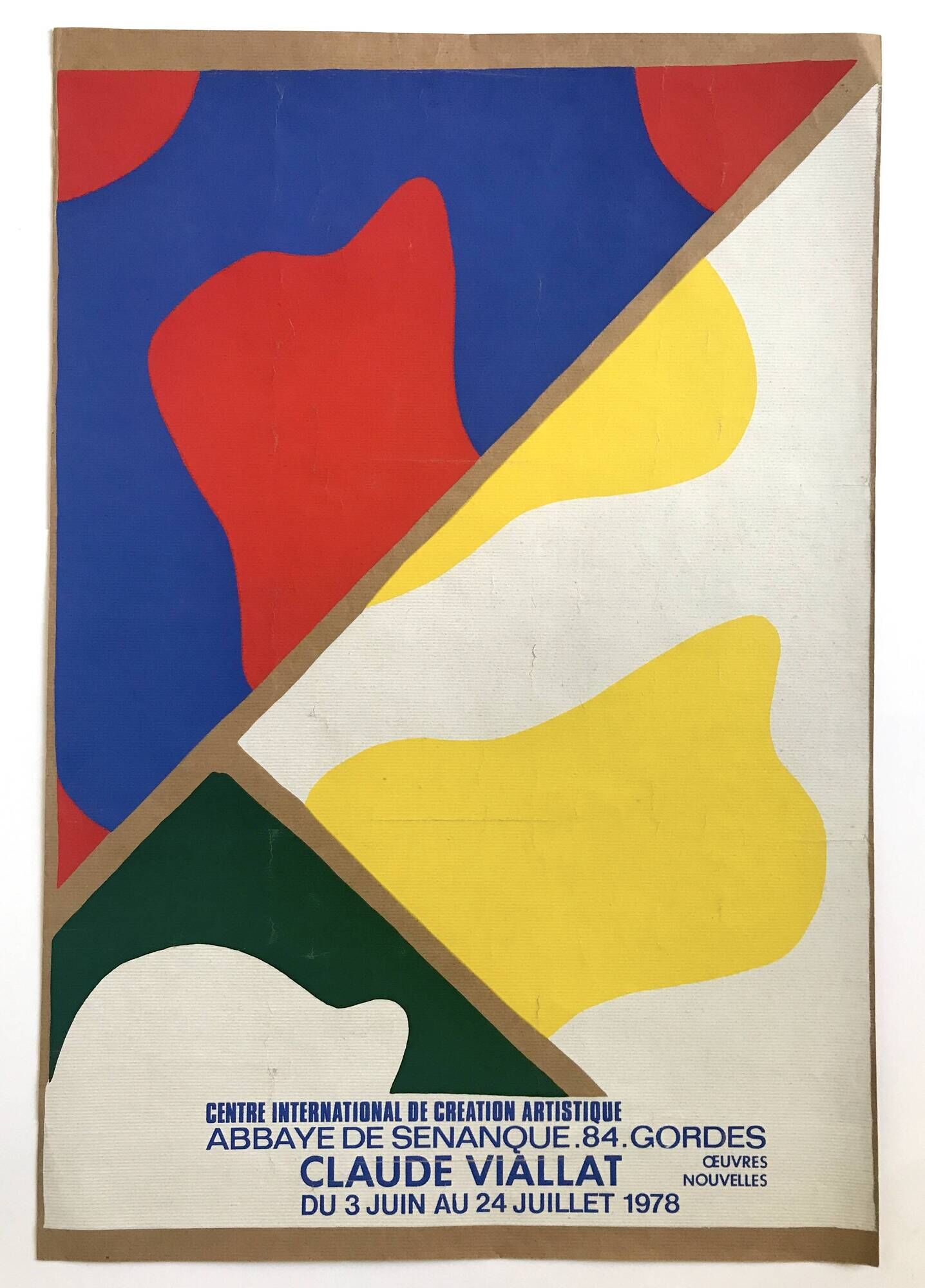 Claude Viallat, Sénanque Abbey, Gordes, 1978. original poster in screen printing on kraft