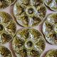 8 oyster plates barbotine Gien green color