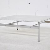 Table basse years 70' marble and chromium acier