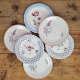 Composition of 6 earthenware dinner plates