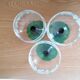 3 twisted green stemmed glasses for Alsace wine, 20 cl