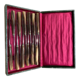 Box of 12 horn-handled knives