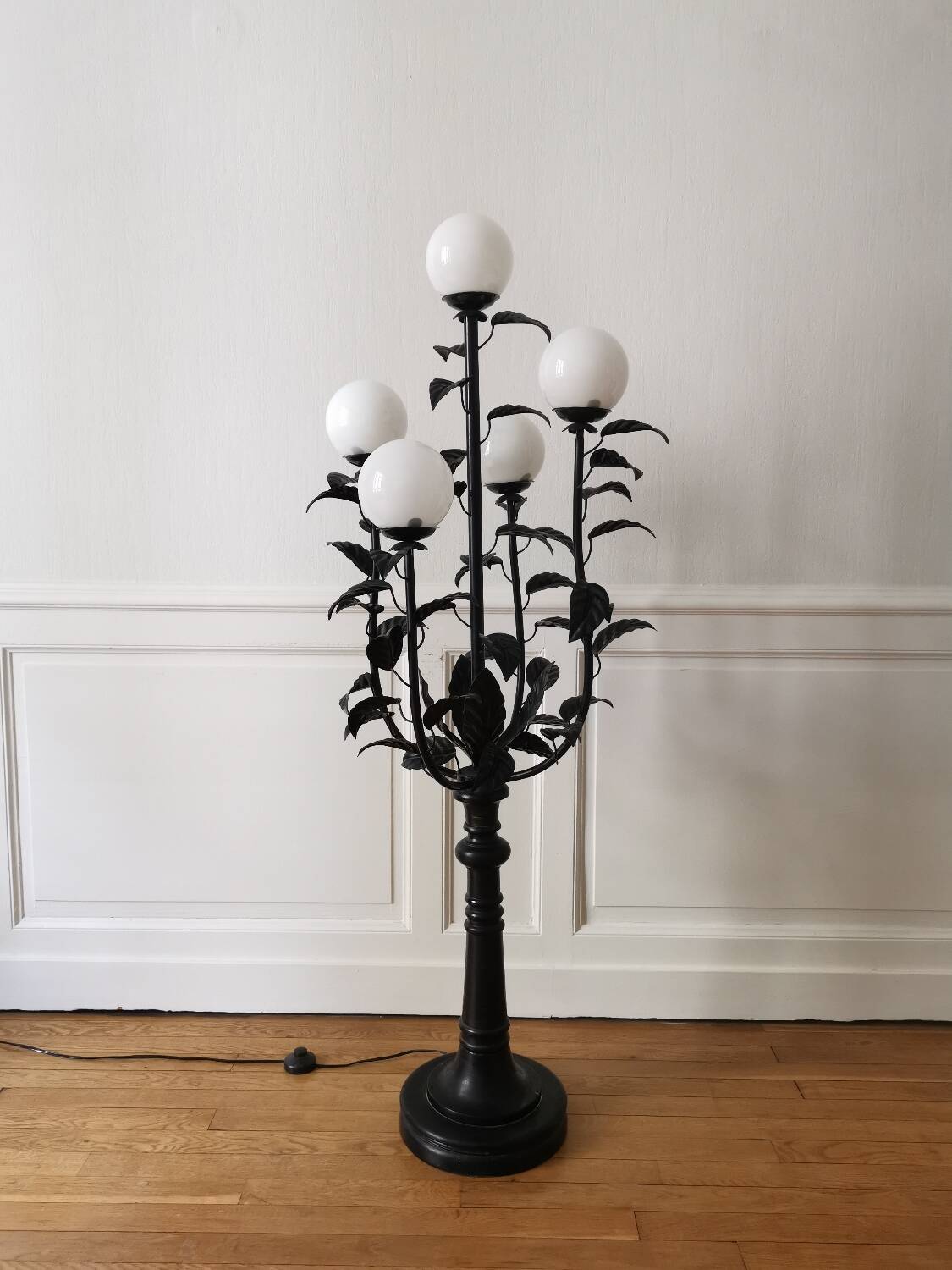 Lampadaire floral vintage design 1970