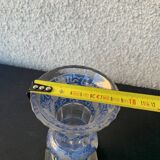 vase bleu en cristal  forme medici