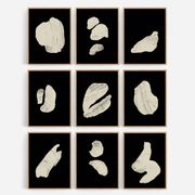 Set of 9 abstract giclee prints, A4
