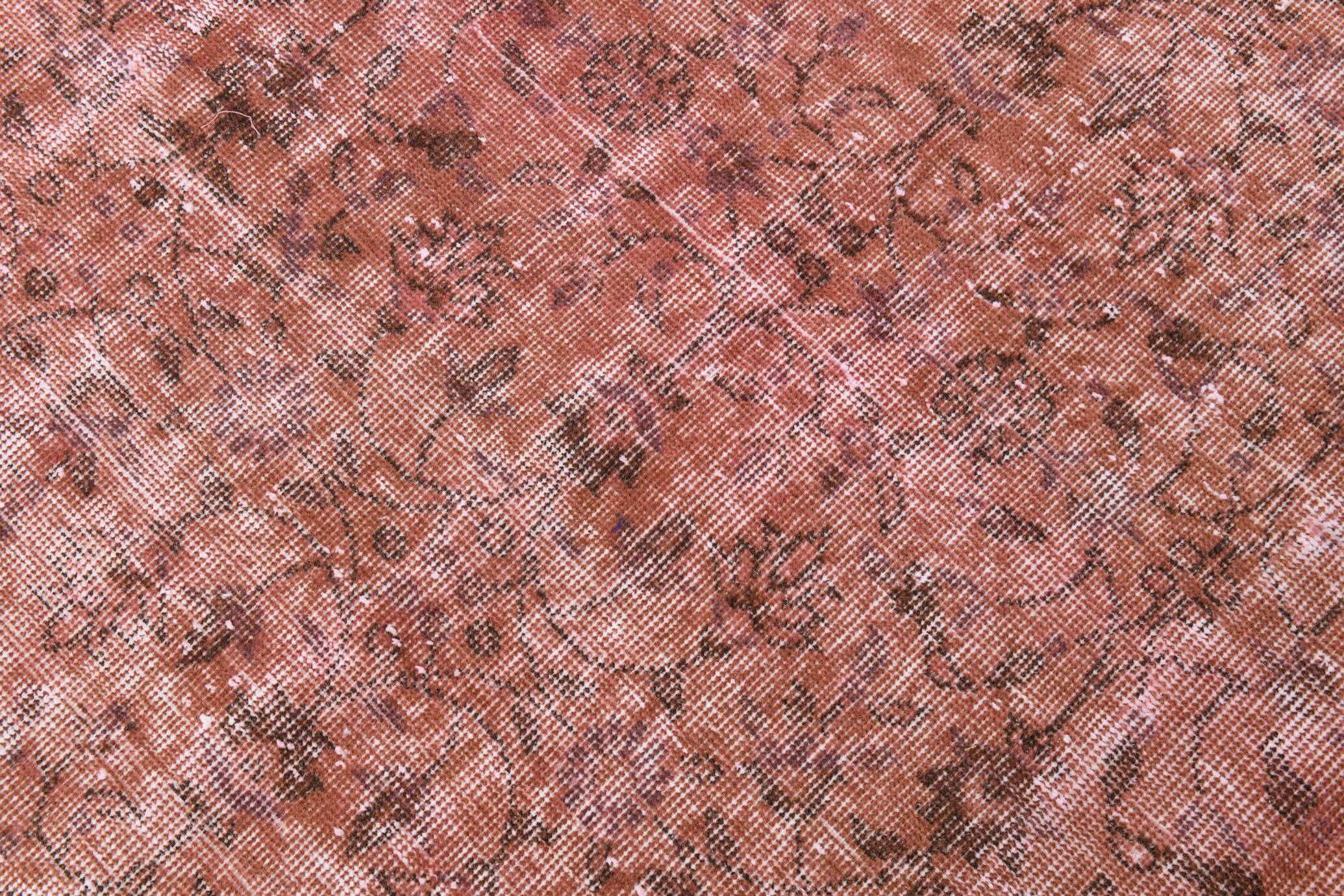 Dusty Rose Turkish Vintage Oversize Handmade Wool Carpet Rug, 198x297 Cm