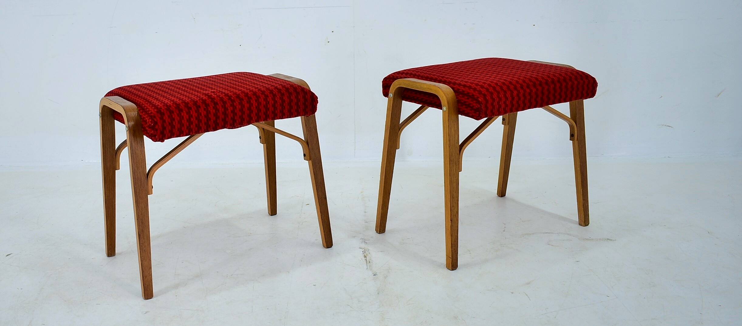 1960s Ludvik Volak beech stools by Drevopodnik Holesov, Czechoslovakia