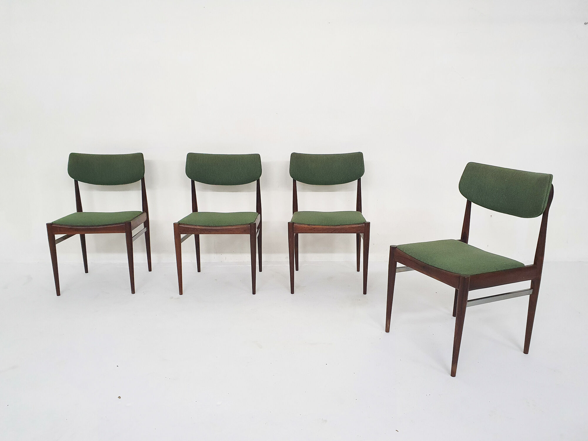 Set of four rosewood awa dining chairs, the netherlands 1960's
