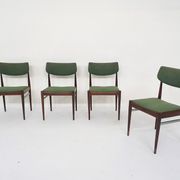 Ensemble de quatre chaises de salle à manger AWA en palissandre, Pays-Bas des années 1960