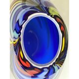 Contemporary artistic vase in murano glass with colored reeds