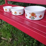 3 nesting salad bowls Tuileries porcelain gold cup of good French taste