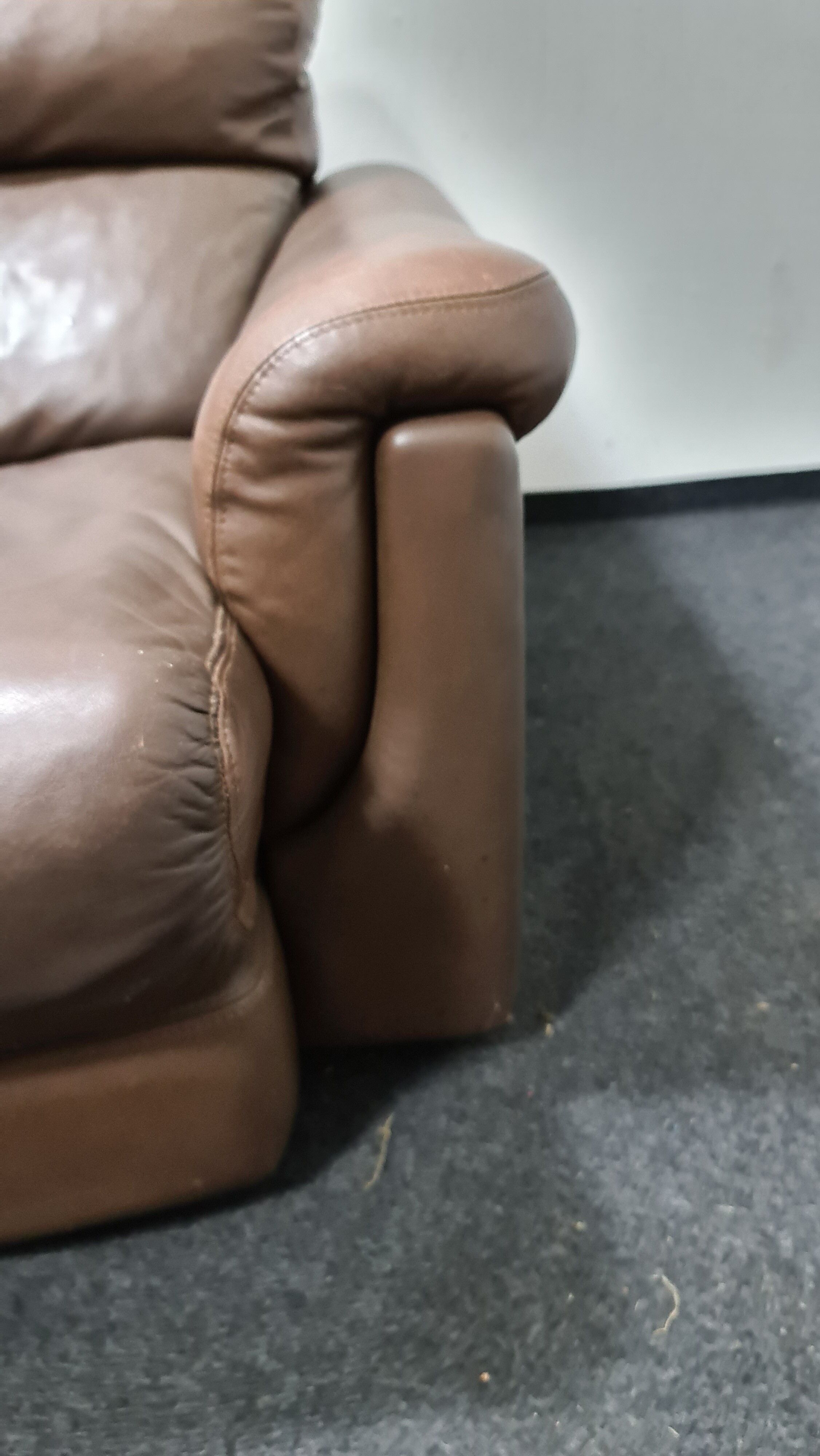 Canapé vintage en cuir brun par Rolf Benz