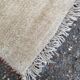 Vintage beige handwoven wool rug 175x235.