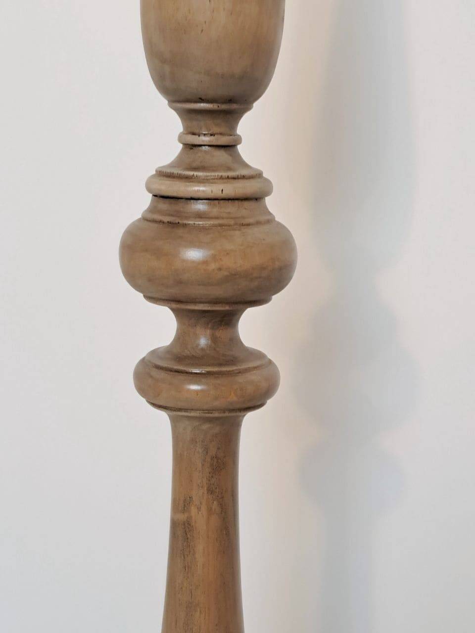 Vintage turned wooden floor lamp