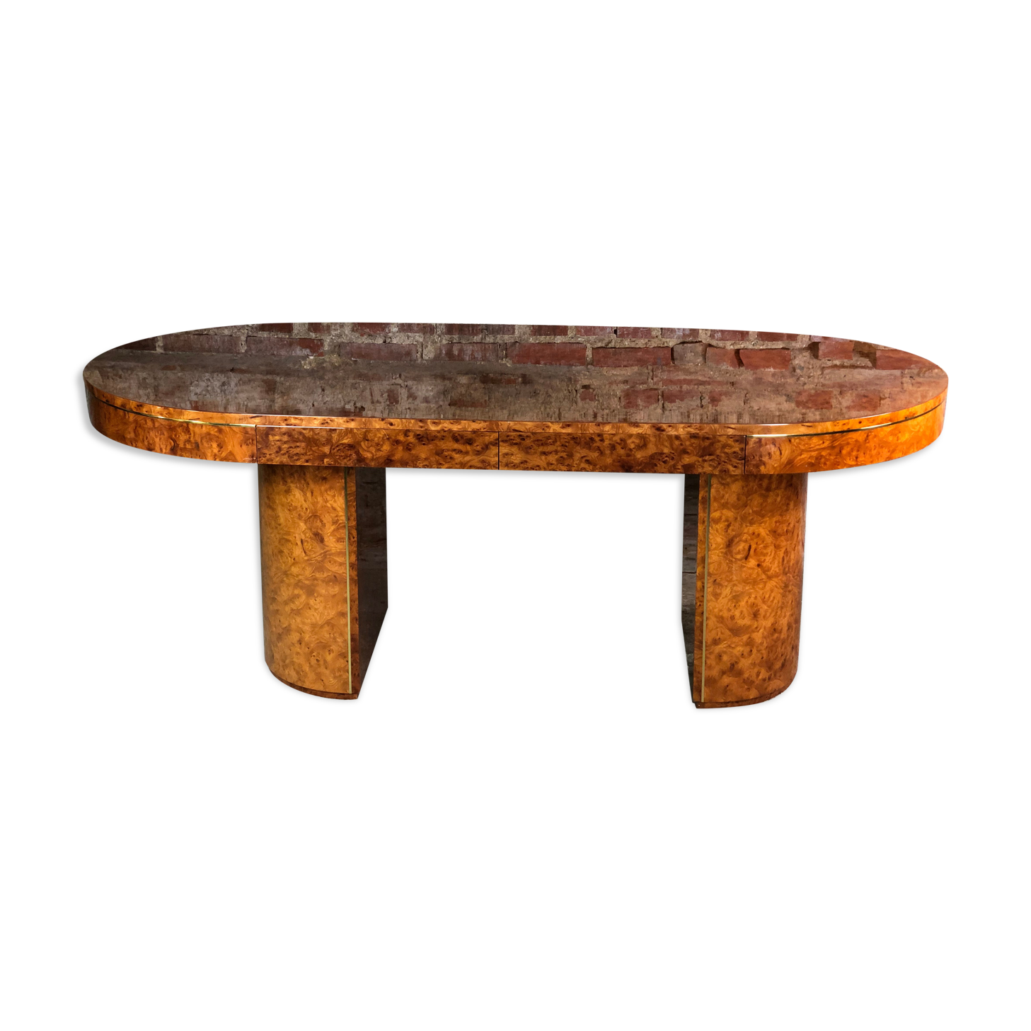 Bureau en loupe d'orme vintage 80'S