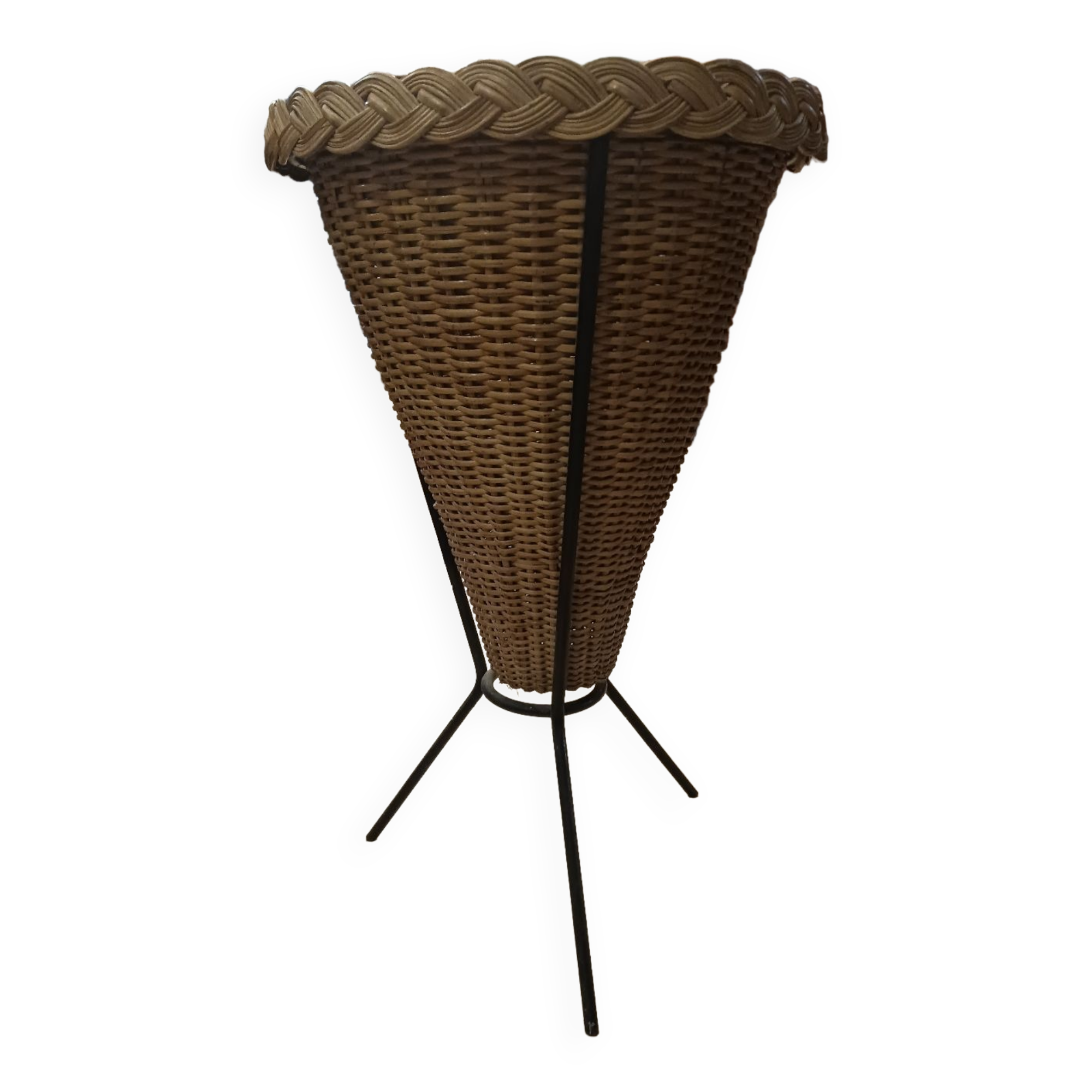 Trash, Vintage metal stand basket 1960, 1970