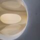 Luigi Colani space age table in white fiberglass and glass, 1970