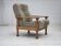 1970s, Danish armchair, original furniture wool fabric, solid oak wood.
