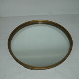 Plateau centre de table en bronze et miroir XIXe siècle