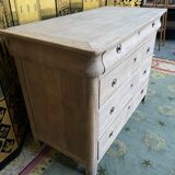 Chest of drawers in solid oak Louis Philippe aero erased 19th