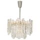 1 of 2 large ice glass chandeliers by Murano, Kalmar, Austria, 1960s