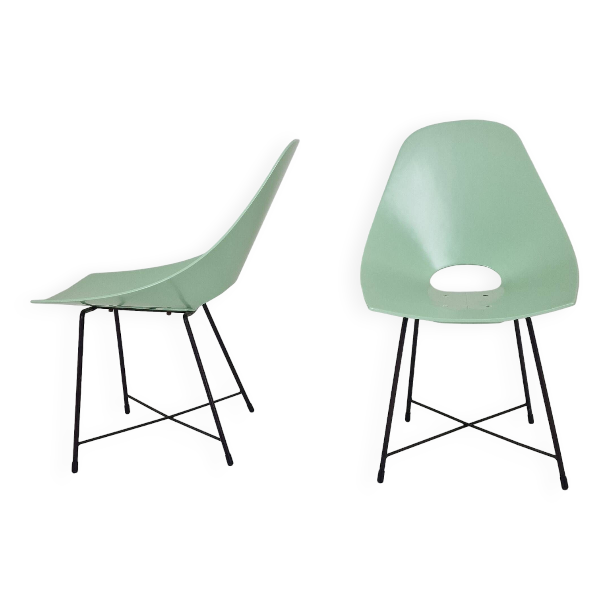 Pair of Augusto Bozzi Chairs for Saporiti, Italy 1950's