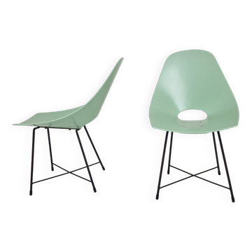 Pair of Augusto Bozzi Chairs for Saporiti, Italy 1950's
