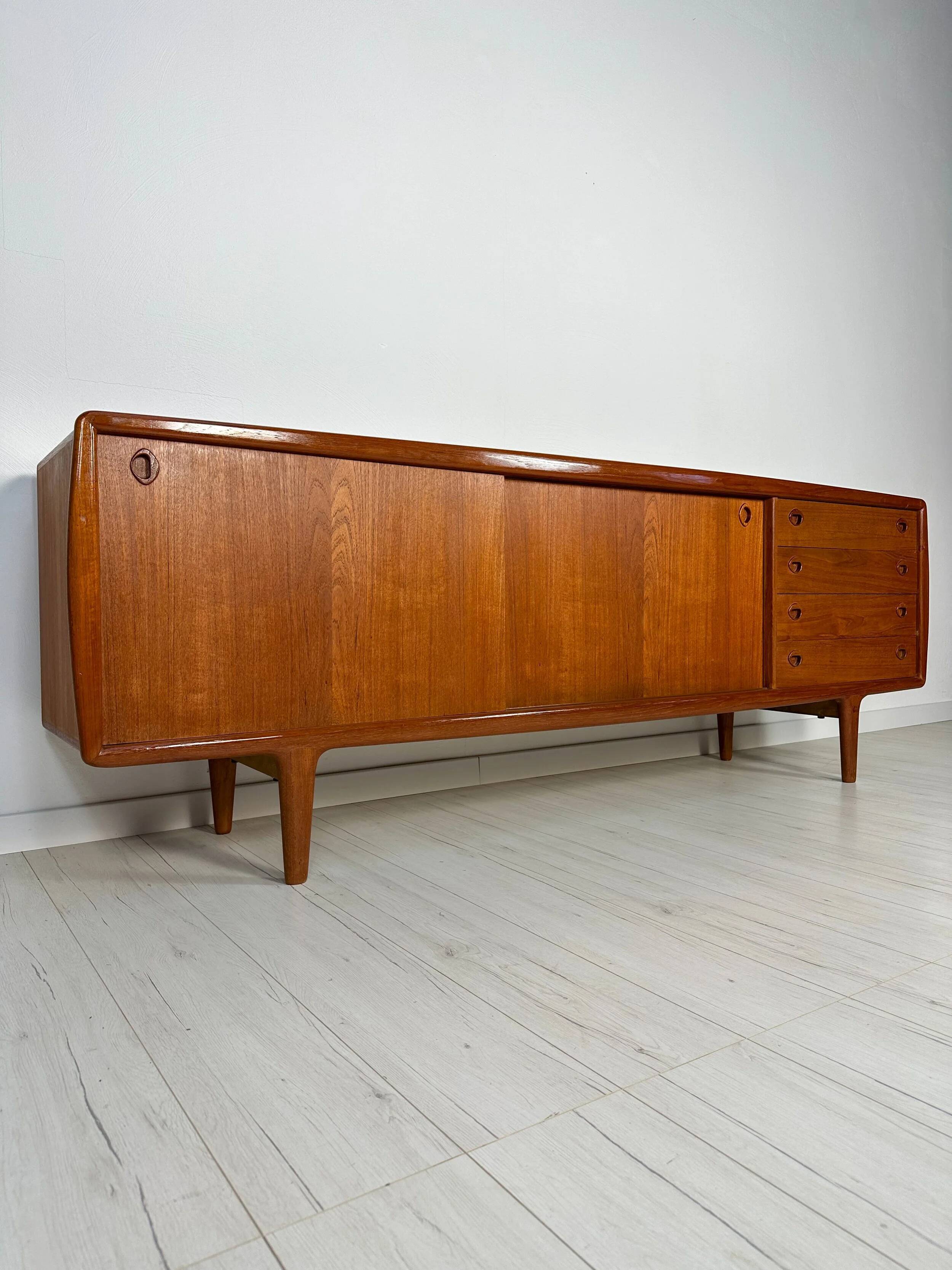 1960s Vintage Mid-Century Danish Teak Sideboard by H.P. Hansen