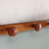 Three-headed wooden patere / vintage 60s-70s