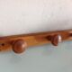 Three-headed wooden patere / vintage 60s-70s