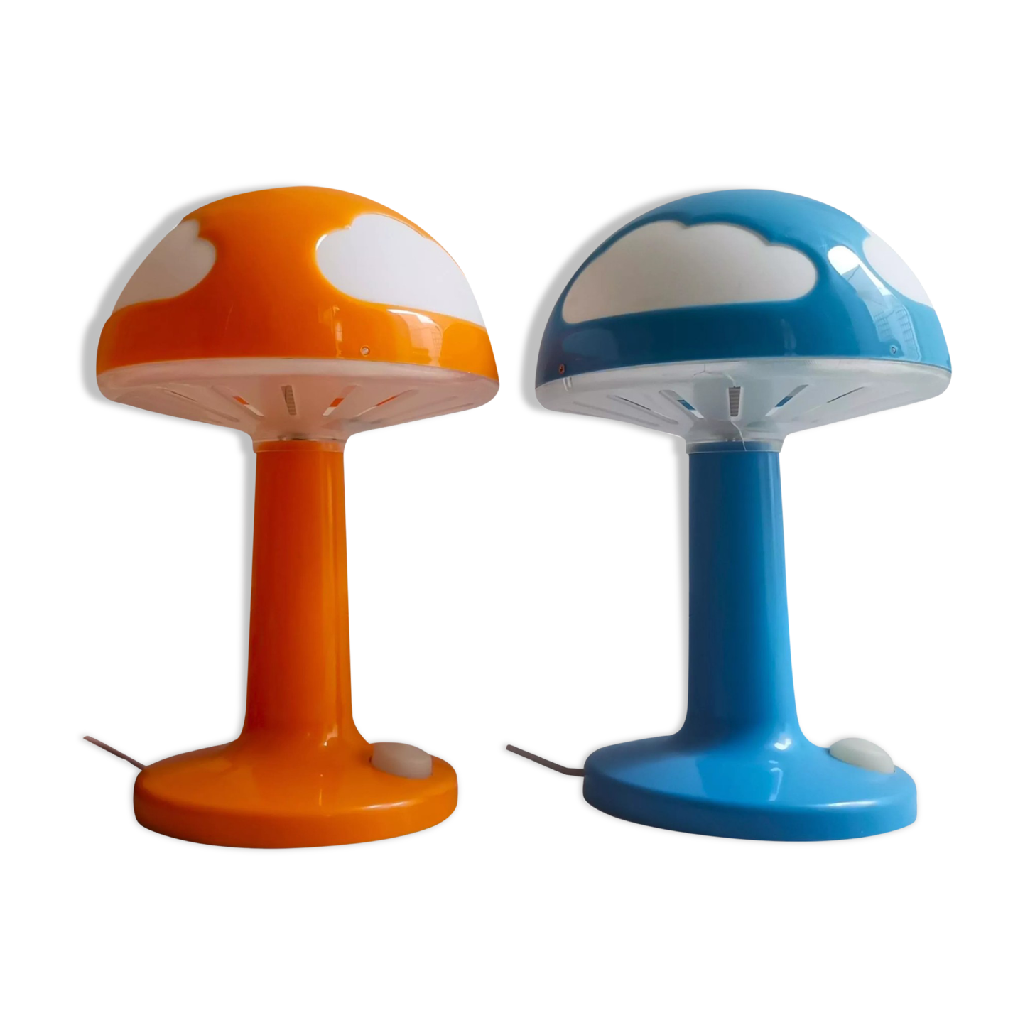 Pair cloud mushroom Skojig lamps by Henrik Preutz for IKEA