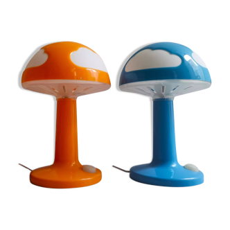 Pair cloud mushroom Skojig lamps by Henrik Preutz for IKEA