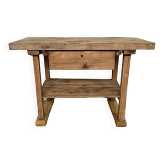 Old small carpenter's workbench length 125 cm in solid wood
