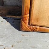 Miroir en rotin vintage