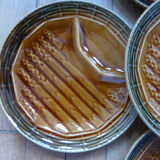 Set of 5 asparagus plates with 1 Sarreguemines dish
