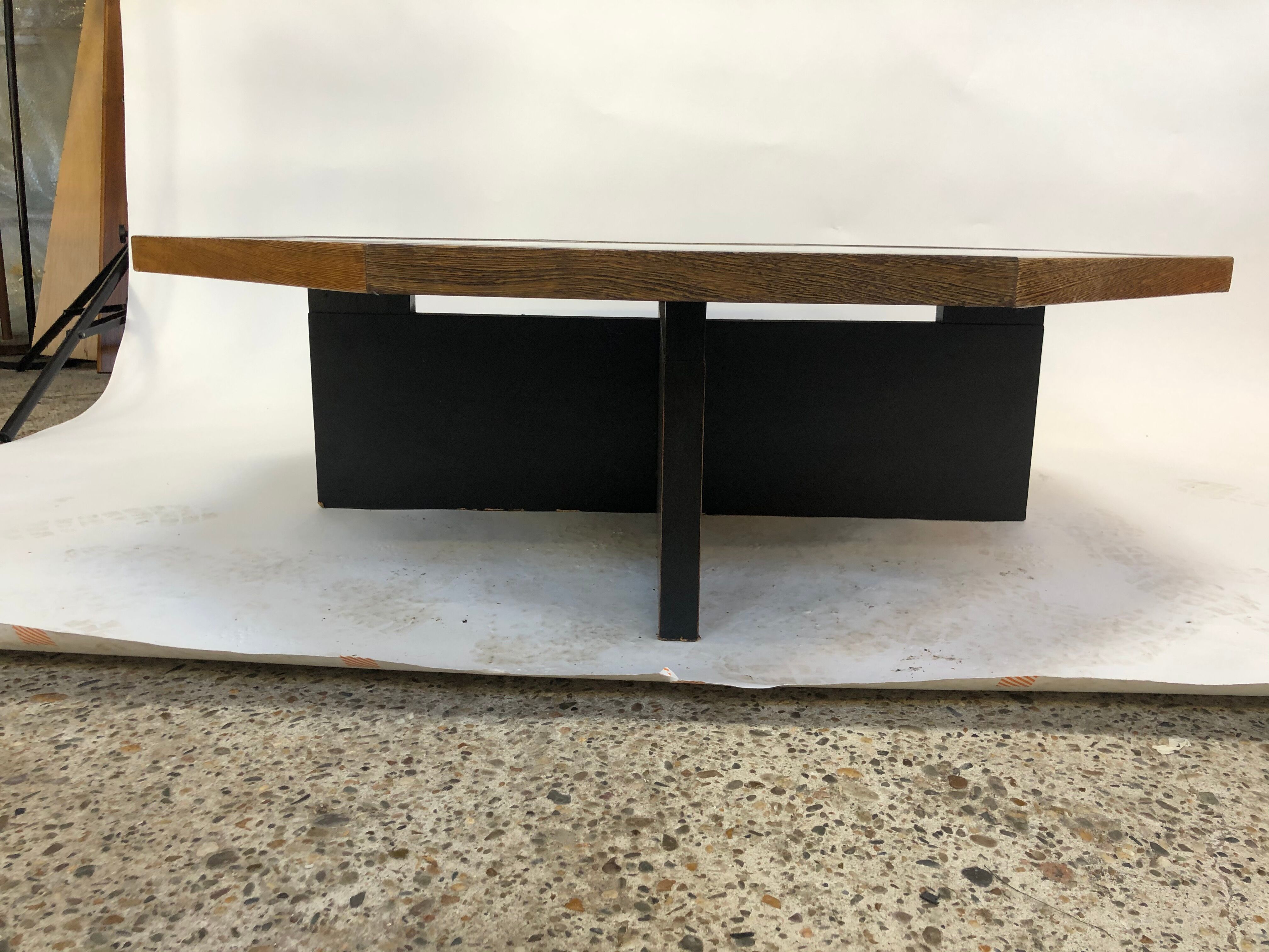 Vintage coffee table wenge hexagon 1960