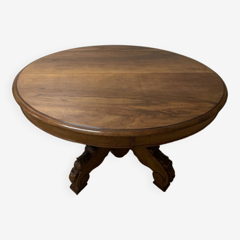 Pedestal Table With Bandeau In Walnut From The Early 20th Century