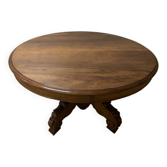 Pedestal Table With Bandeau In Walnut From The Early 20th Century