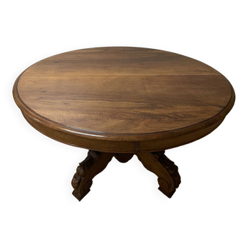 Table Guéridon à Bandeau En Noyer d époque du début du XX ème siècle
