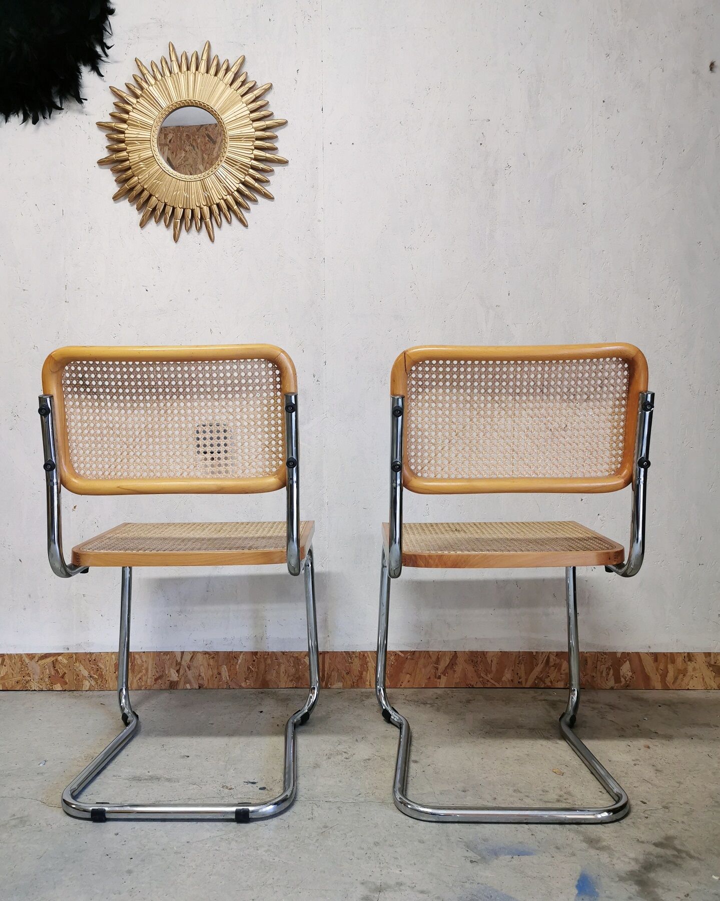Pair of chairs Marcel Breuer model Cesca B32