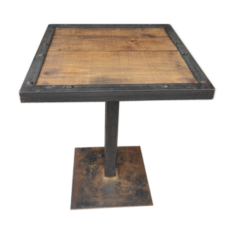 Table industrielle métal et bois