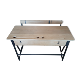 Two-seater schoolboys desk in oak