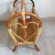 Magazine holder in rattan and braided wicker / vintage 60s-70s