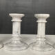 Set of 4 vintage Carrara marble candle holders