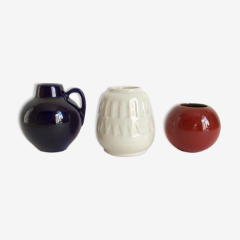 Trois vases en céramique West Germany années 60