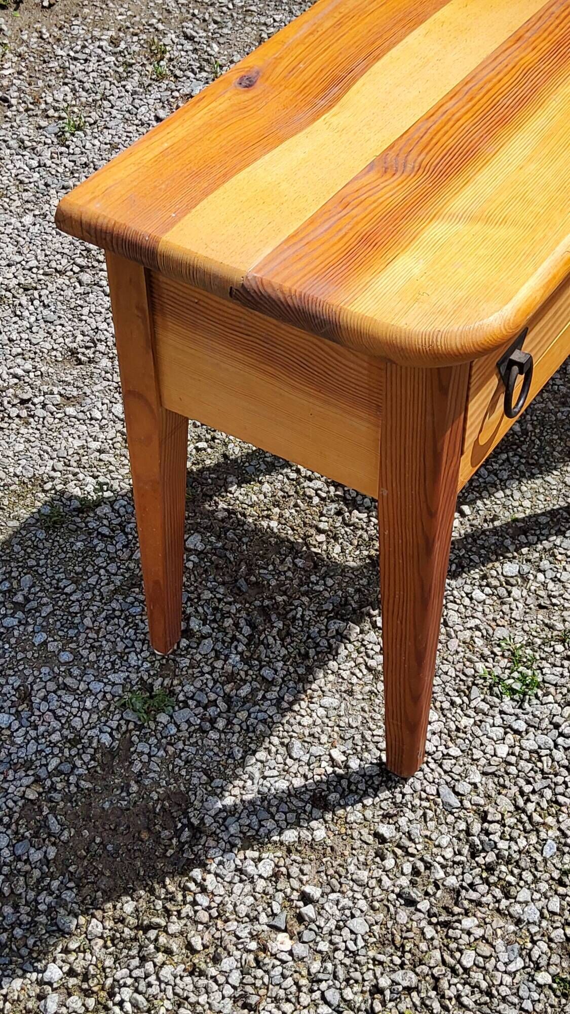 Pair of vintage bedside tables from the 70s in solid pine