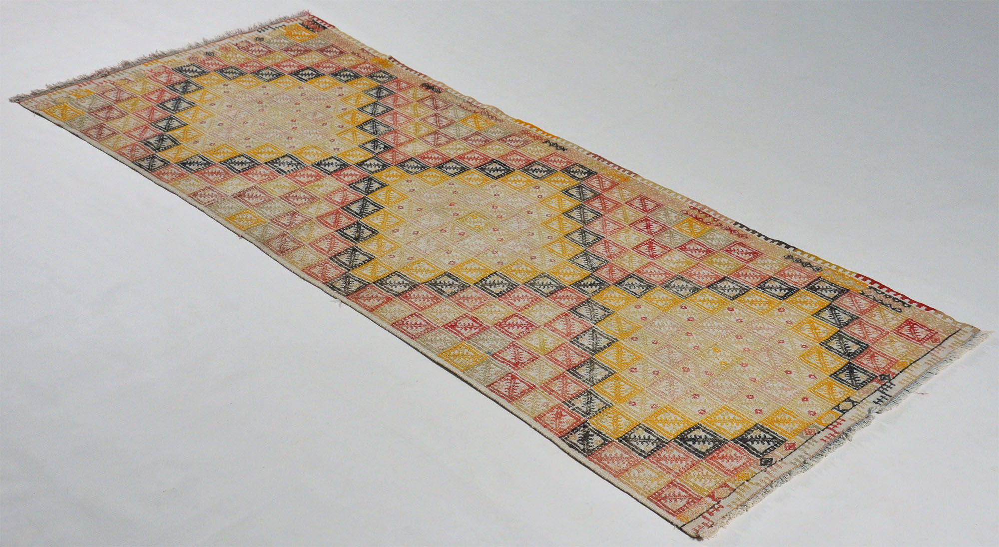 Anatolian handmade kilim rug 238 cm x 92 cm