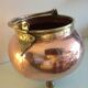 Cache pot pot cauldron in hammered red copper / vintage 60s-70s